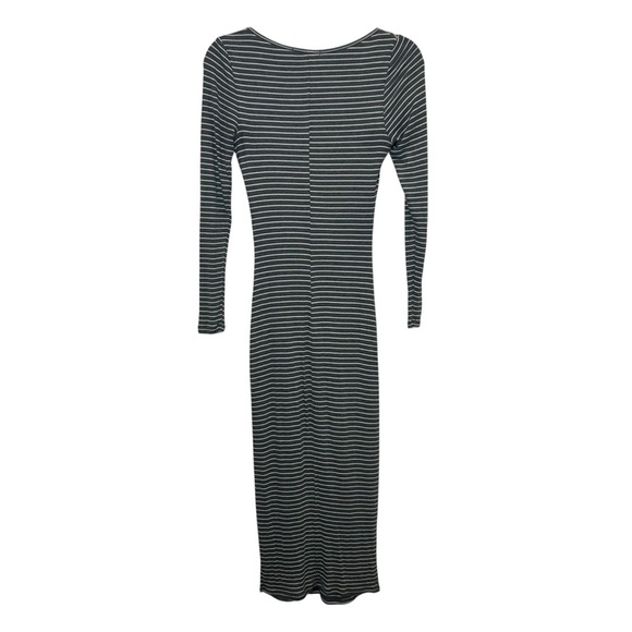 Marine Layer Longsleeve Lexi Midi Dress in Grey/White Stripe size XS bodycon - Picture 4 of 7